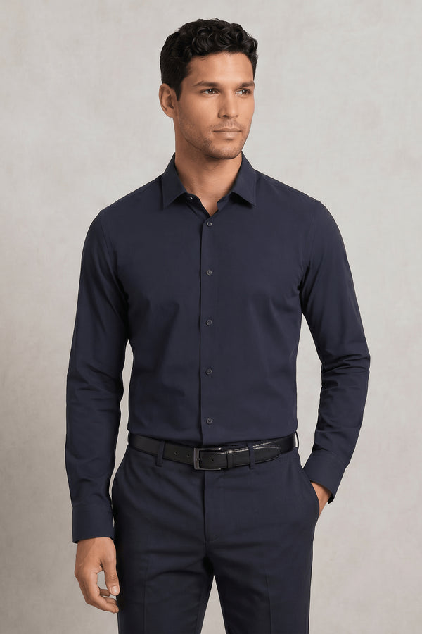 Chemise sans repassage en coton regular