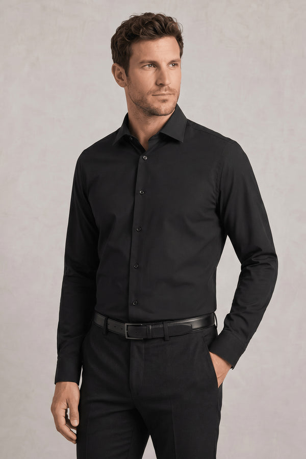 Chemise sans repassage en coton regular
