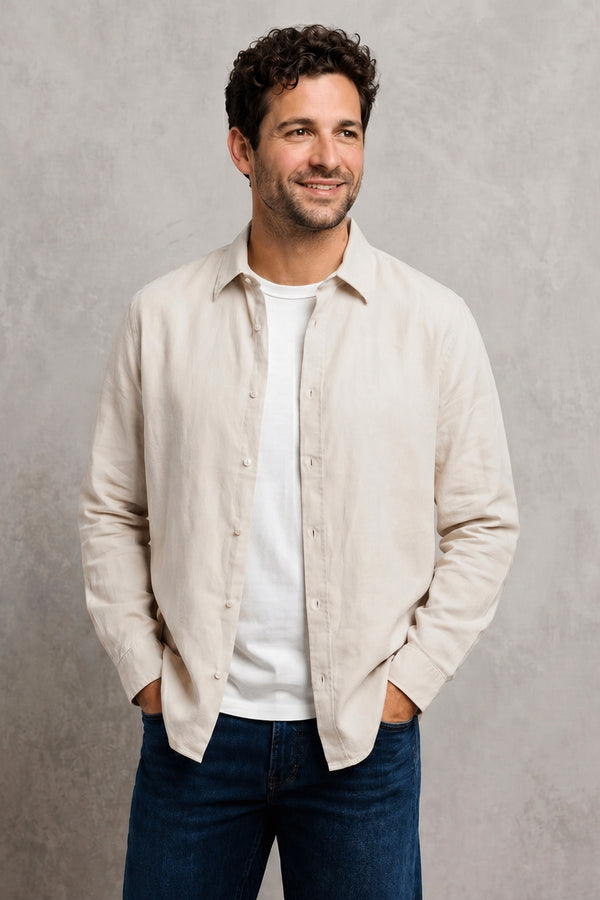 Chemise 100% lin regular unie