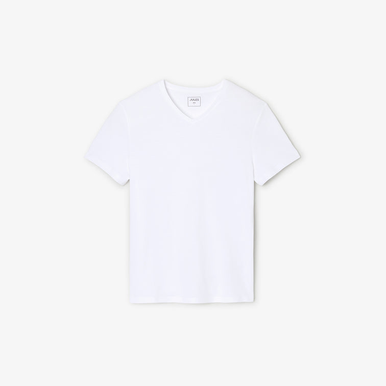 Tee shirt col V en coton