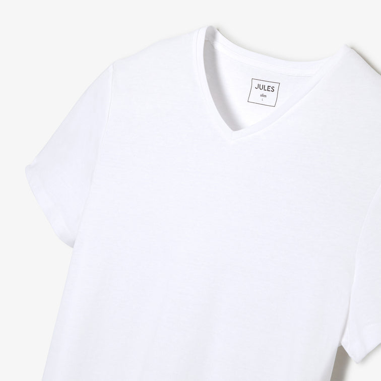 Tee shirt col V en coton