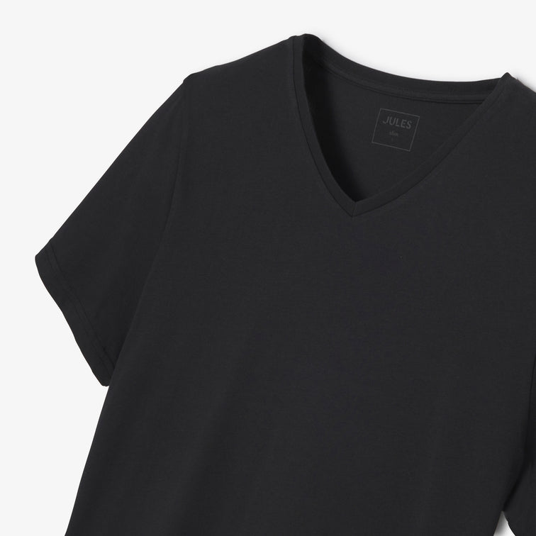 Tee shirt col V en coton