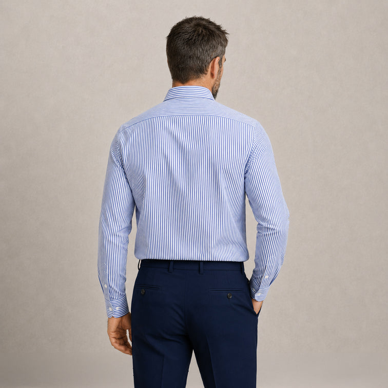 Chemise sans repassage regular en coton rayée