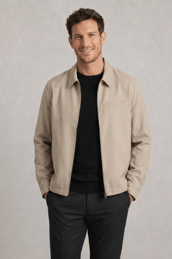 Veste col chemise zippée