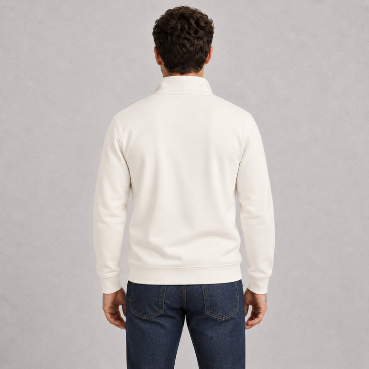 Sweat col montant zippé molleton uni