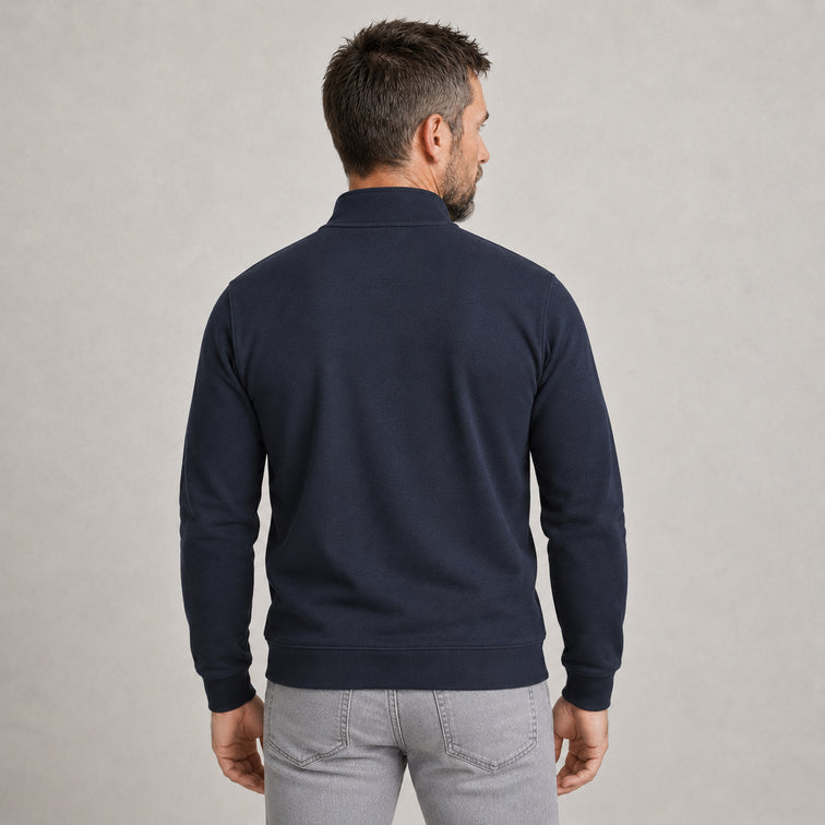 Sweat col montant zippé molleton uni
