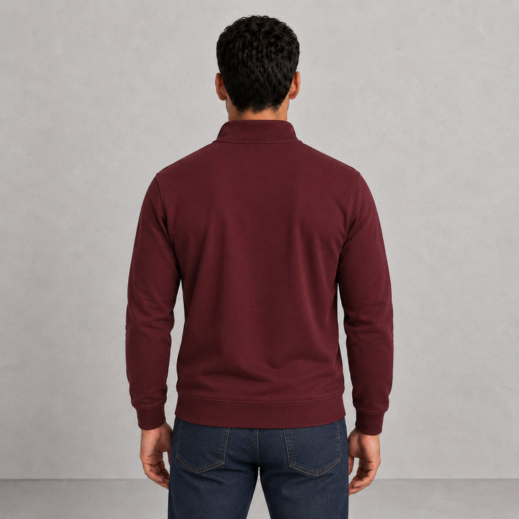 Sweat col montant zippé molleton uni