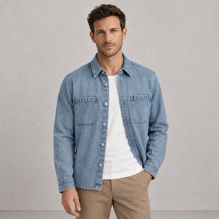 Surchemise en jean unie